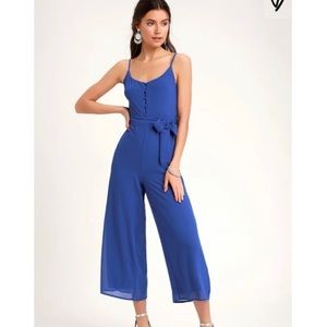 Lulu’s Royal Blue Tie Front Jumpsuit